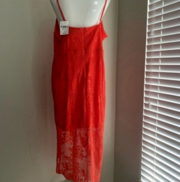 NWT FOREVER 21 GORGEOUS NEON CORAL LACE DRESS 2X - Picture 5 of 6